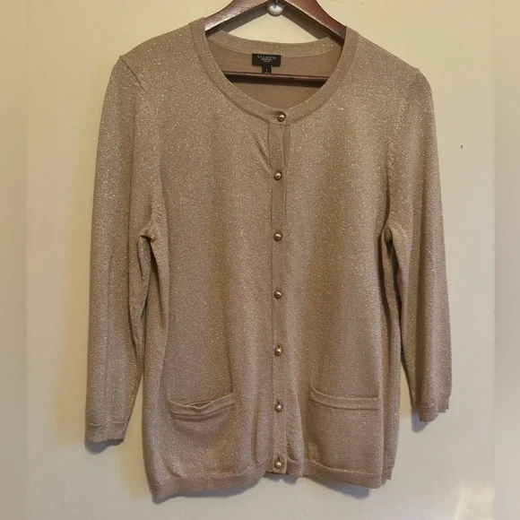 Talbots cardigan Gold color size large - Picture 2 of 5